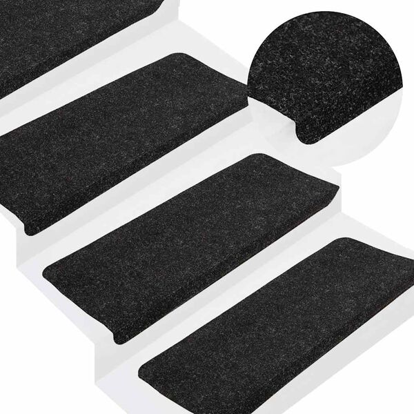 vidaXL Stair Mat Set of 30 Anthracite