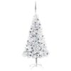 vidaXL Artificial Pre-lit Christmas Tree with Ball Set Silver 47.2" PET