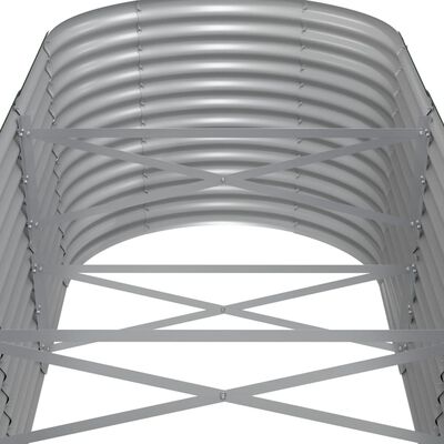 vidaXL Patio Raised Bed Powder-coated Steel 201.6"x31.5"x26.8" Gray