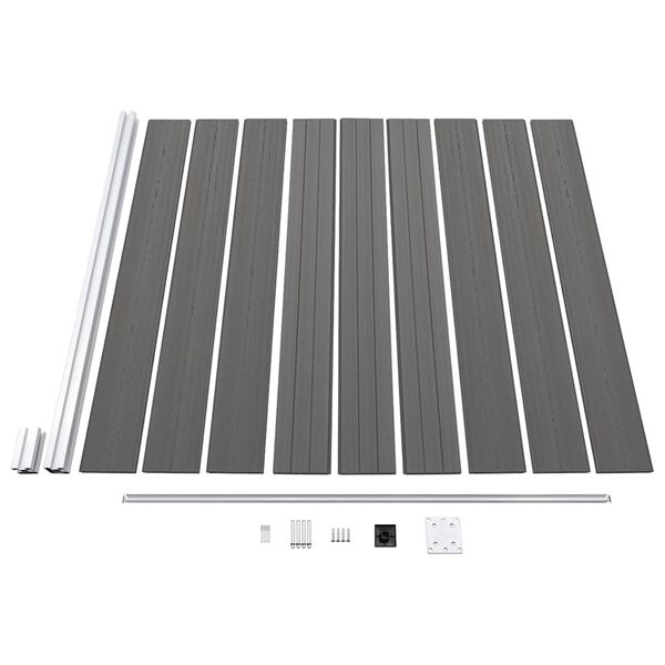 vidaXL Garden Fence WPC 68.9"x73.2" Gray