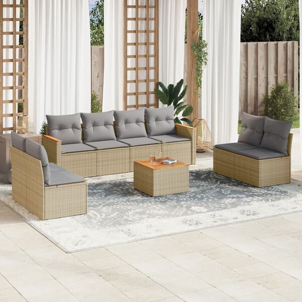 vidaXL Garden Sofa Set Mix Beige