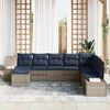 vidaXL Garden Sofa Set with Cushion 8 pcs Grey Poly Rattan
