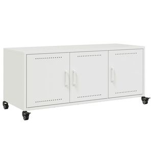 vidaXL TV Cabinet White Cold-rolled Steel Medium TV Cabinet