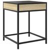 vidaXL Bedside Table Sonoma Oak Engineered Wood, Glass, Steel Standard