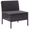 vidaXL Garden Lounge Set Black PE (polyethylene) rattan Medium Modular