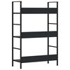 vidaXL Shelf Cabinet Black Engineered wood, Steel Medium Bookshelf