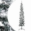 vidaXL Artificial Half Christmas Tree Green and white PVC, Steel 94.5 in