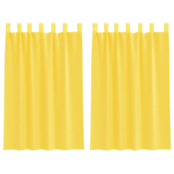 vidaXL Voile Curtains with Loops 2 pcs Yellow 55.1x68.9"