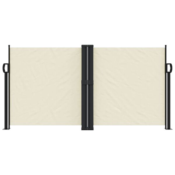 vidaXL Retractable Side Awning Cream 100% polyester with PU coating, Steel