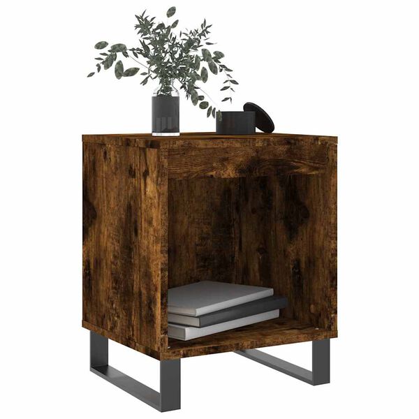 vidaXL Nightstand Smoked Oak Engineered wood Medium-sized Nightstand
