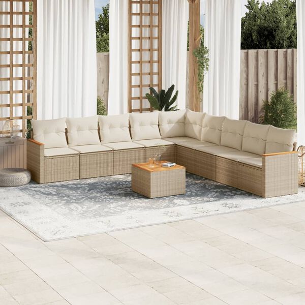 vidaXL Garden Sofa Set Beige