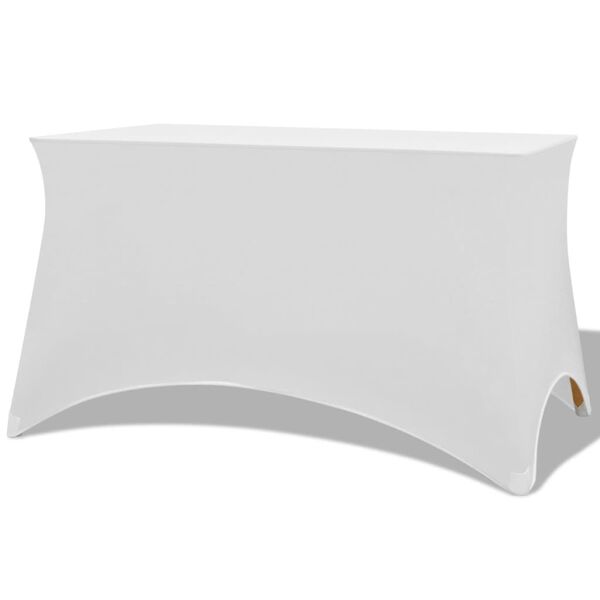vidaXL Table Cover Set of 2 White 90% Polyester, 10% Spandex Medium