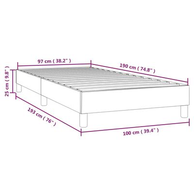 vidaXL Bed Frame White 39.4"x74.8" Twin Faux Leather