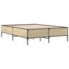 vidaXL Bed Frame Sonoma Oak Engineered Wood, Steel 53x74.8 in Double