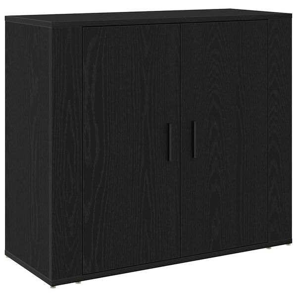 vidaXL Sideboard Black Oak 31.50 x 12.99 x 27.56 in Engineered Wood