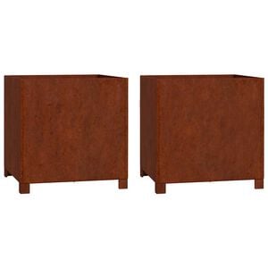 vidaXL Planter Set of 2 Rusty Corten Steel 19.3 x 18.5 x 19.7 in
