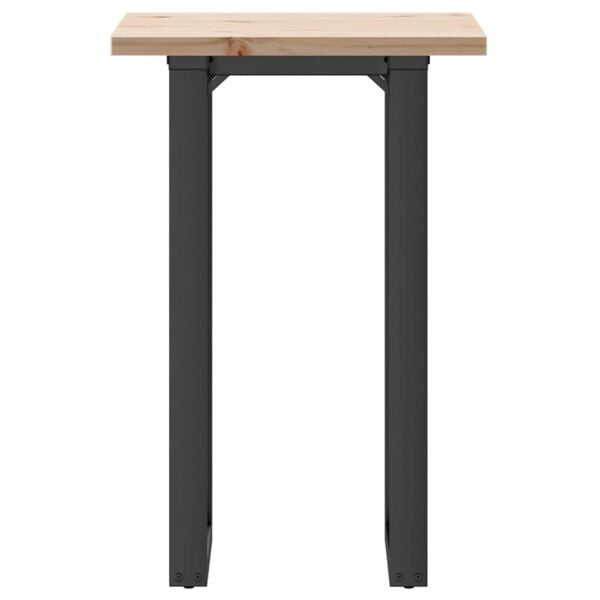 vidaXL Dining Table O-Frame 19.7"x19.7"x29.7" Solid Wood Pine and Steel