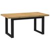 vidaXL Dining Table Natural and Black Solid Pine Wood Large Durable