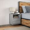vidaXL Wall-mounted Bedside Cabinet Grey Sonoma Engineered wood Compact