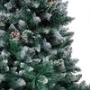 vidaXL Christmas Tree Green and white PVC, steel, plastic Large
