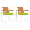vidaXL Patio Chairs with Cushions 2 pcs Solid Acacia Wood and Steel