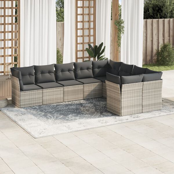 vidaXL Garden Sofa Set Light Grey, Dark Grey