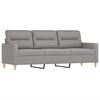 vidaXL 3-Seater Sofa with Footstool Light Gray 70.9" Fabric