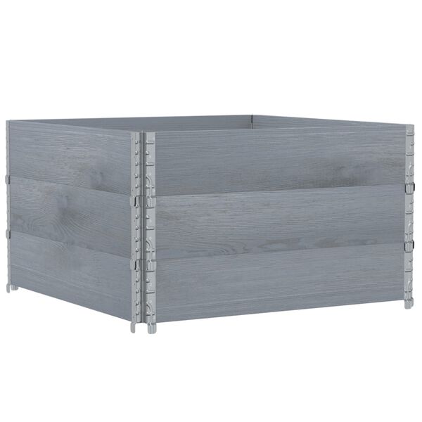 vidaXL Garden Planter Grey Solid Pine Wood Large Foldable