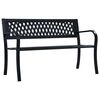 vidaXL Garden Bench Black Steel Standard Durable Garden Bench
