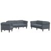 vidaXL Sofa Set Dark grey Velvet (100% polyester), plywood, solid wood