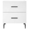 vidaXL Bedside Cabinet Set of 2 White Engineered wood, iron, aluminum