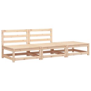 vidaXL Garden Sofa Natural Wood Solid Pine Two-seater Modular Rustic
