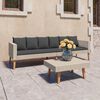 vidaXL Garden Furniture Set Beige, Anthracite PE rattan 3-seater Modular
