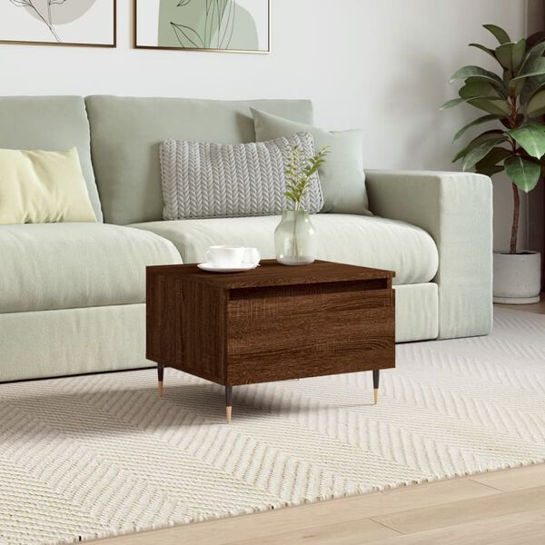 vidaXL Coffee Table Brown oak Engineered wood, metal Medium Coffee Table