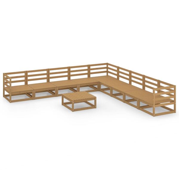 vidaXL Garden Lounge Set Honey Brown Solid Pine Wood Modular