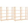 vidaXL 5-Tier Storage Racks 2 pcs 66.9"x15"x66.9" Solid Pinewood 1102.3 lb