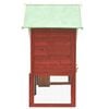 vidaXL Rabbit Hutch Red and White Solid firwood, plywood, steel wire Large
