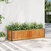 vidaXL Garden Planter 43.3"x11.8"x10.8" Solid Wood Acacia and Steel