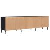 vidaXL TV Cabinet Black Engineered wood, Iron 59.1 x 11.8 x 17.5 in