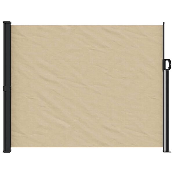 vidaXL Retractable Side Awning Beige Polyester with PU coating