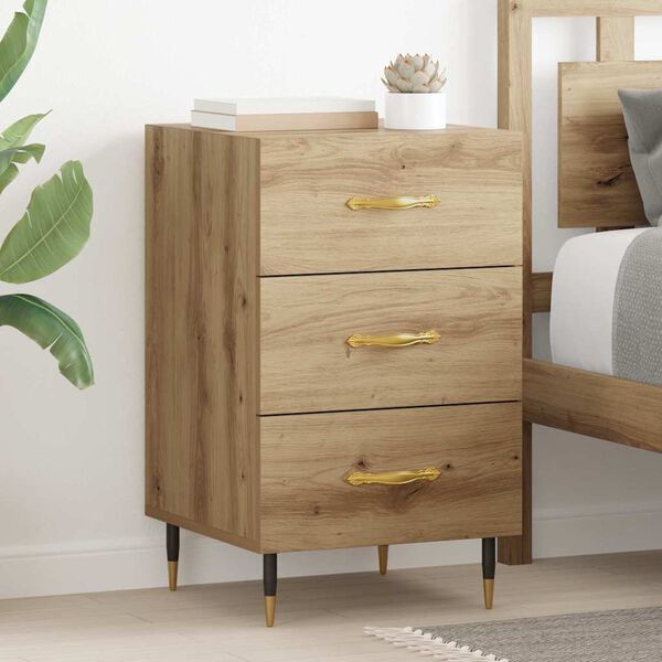 vidaXL Bedside Cabinet Artisan Oak 15.75 x 15.75 x 25.98 in