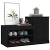 vidaXL Shoe Cabinet Black Engineered Wood 39.4 x 16.5 x 23.6 in