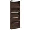 vidaXL Shoe Cabinet Brown Oak Engineered wood, Glass 24.8x6.7x66.7 in