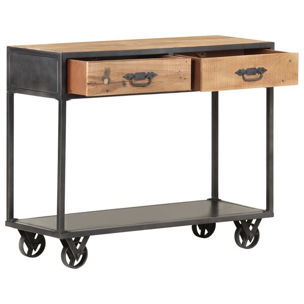 vidaXL Console Table Natural brown, grey Solid reclaimed wood, steel