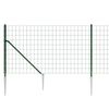 vidaXL Wire Mesh Fence with Spike Anchors Green 2.6x32.8'