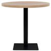 vidaXL Dining Table Oak MDF and Steel 31.5 in diameter Simple
