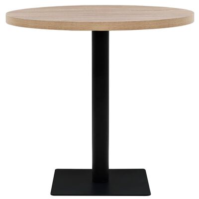 vidaXL Bistro Table MDF and Steel Round 31.5"x29.5" Oak Color