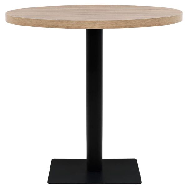 vidaXL Dining Table Oak MDF and Steel 31.5 in diameter Simple