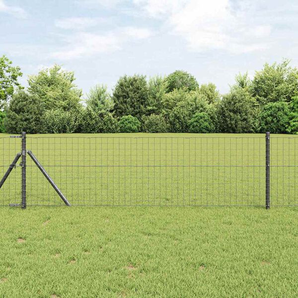 vidaXL Fence Post Other 52 pcs Grey 1.26 x 1.26 x 47.24 in Steel