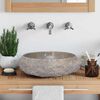 vidaXL Sink Gray Ø15.7"x4.7" Marble